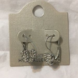 Rhinestone butterfly earrings with leverback